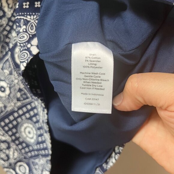 NEW‎ Talbots Women's Blue & White Floral Print Skirt Size 4 - Picture 5 of 5